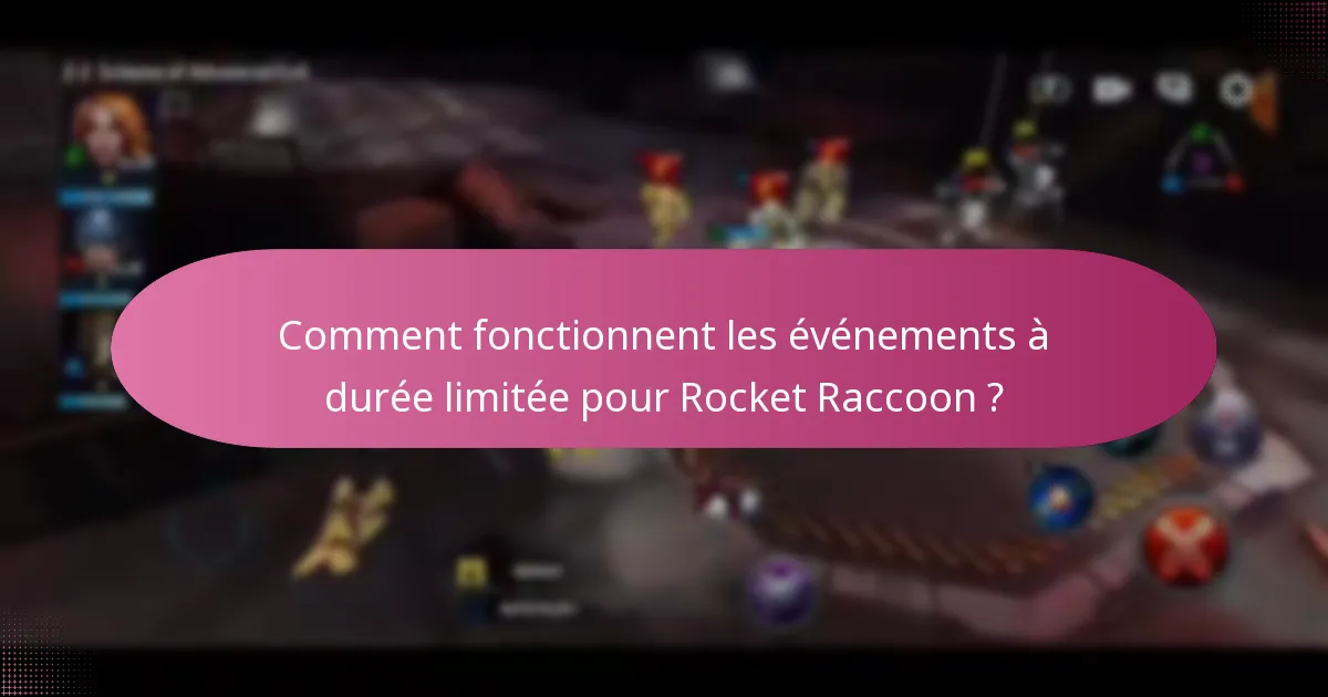 Comment fonctionnent les événements à durée limitée pour Rocket Raccoon ?